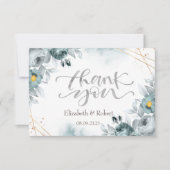 水カラーミントグリーンバラサンキューカード サンキューカード (正面)