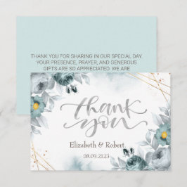 水カラーミントグリーンバラサンキューカード サンキューカード