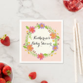 水カラーモダンフローラベビーシャワーパーティーデコール スタンダードカクテルナプキン (インサイチュ)