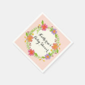 水カラーモダンフローラベビーシャワーパーティーデコール スタンダードカクテルナプキン (角)