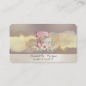 水カラーモダンブラシストロークフラワーケーキミキサー 名刺 (正面)