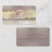 水カラーモダンブラシストロークフラワーケーキミキサー 名刺 (正面/裏面)