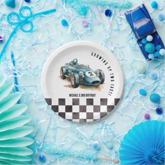 水カラーモダンレースカーボーイバースデーパーティー ペーパープレート (パーティー)
