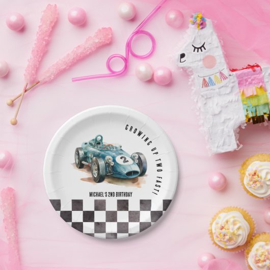 水カラーモダンレースカーボーイバースデーパーティー ペーパープレート (パーティー)