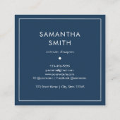 水カラーモダン抽象芸術ブルーピンクティール（緑がかった色）パステル スクエア名刺 (裏面)