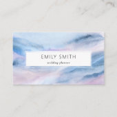 水カラーモダン抽象芸術ブルーピンクティール（緑がかった色）パステル 名刺 (正面)