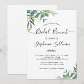 水カラーユーカリプトゥスグリーンリーブライダルブランチ 招待状 (正面/裏面)