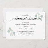 水カラーユーカリリハーサルディナー招待状 招待状 (正面)