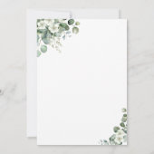 水カラーユーカリ金ゴールドアーチシックブライダルシャワー 招待状 (裏面)