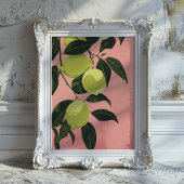 水カラーライムレモンのミニマリストキッチンウォールアート ポスター