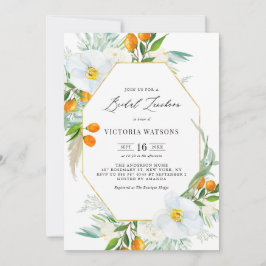 水カラーラン&クンクアッツ金ゴールドブライダルルンチョン 招待状