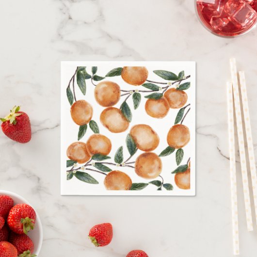 水カラーリトルかわいこちゃんオレンジシトラス スタンダードカクテルナプキン (インサイチュ)