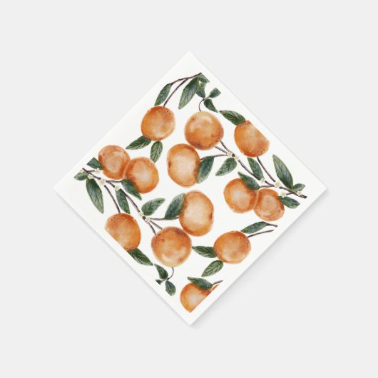 水カラーリトルかわいこちゃんオレンジシトラス スタンダードカクテルナプキン (角)