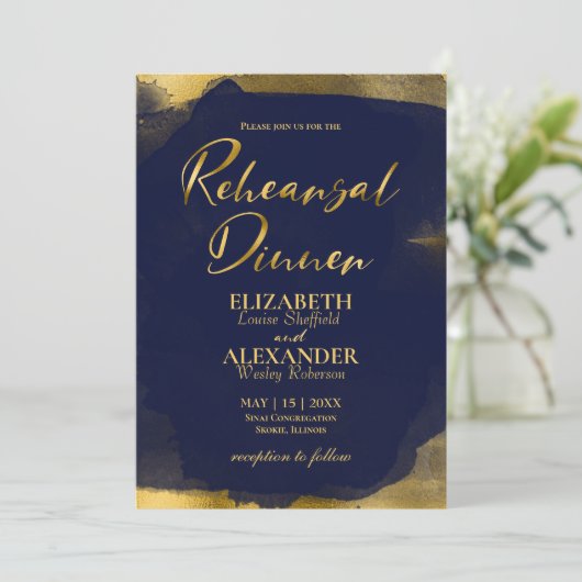 水カラーリハーサルディナー招待状 |抽象芸術 招待状 (スタンド正面)