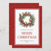 水カラーリースホリーレッドベリースノーイ シーズンカード (正面/裏面)