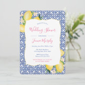 水カラーレイタリアンモンズブルータイルウェディングシャワー 招待状 (スタンド正面)