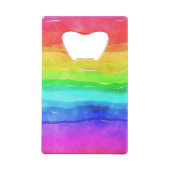 水カラーレインボーストライプデザインボトルオープナー クレジットカード栓抜き (裏面)