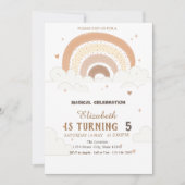 水カラーレインボーズクラウド誕生日招待状 招待状 (正面)