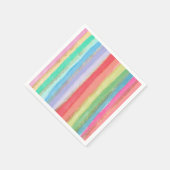 水カラーレインボーユニコーンストライプ金ゴールドマートル スタンダードカクテルナプキン (角)