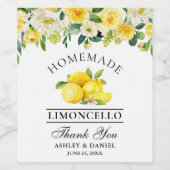 水カラーレモンフローラリモンチェロボトルラベル ワインラベル (シングルラベル)