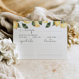 水カラーレモンブライダルシャワーレシピカード