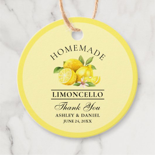 水カラーレモンリモンチェロ結婚の黄感謝してい色 フェイバータグ (正面)