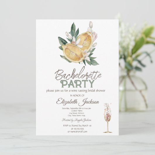 水カラーレモン植物性ガラスバチェロレッテ 招待状 (スタンド正面)