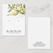 水カラーレモン白イヤリングディスプレイ 名刺