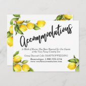 水カラーレモン結婚ズ宿泊カード セーブザデート (正面/裏面)