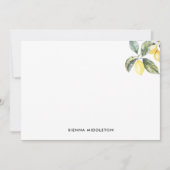 水カラーレモン自然をテーマにしたノートカード ノートカード (正面)