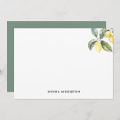 水カラーレモン自然をテーマにしたノートカード ノートカード (正面/裏面)