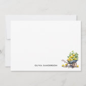 水カラーレモン自然をテーマにしたノートカード ノートカード (正面)