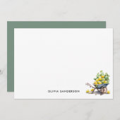 水カラーレモン自然をテーマにしたノートカード ノートカード (正面/裏面)