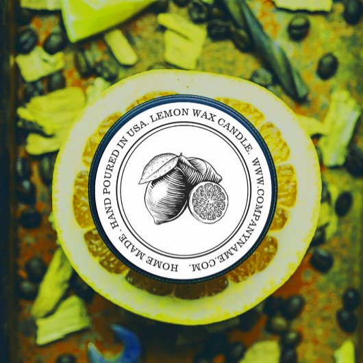 水カラーレモン製品ラベル ラウンドシール