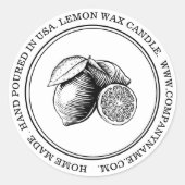 水カラーレモン製品ラベル ラウンドシール (正面)