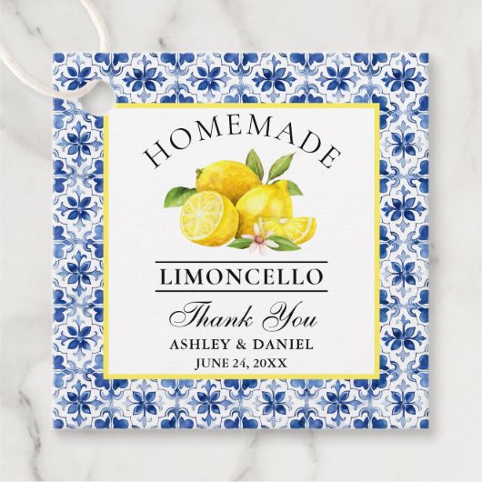 水カラーレモン青タイルリモンチェロ感謝してい フェイバータグ (正面)