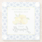 水カラーレモン青タイルリモンチェロ ガラスコースター (裏面)