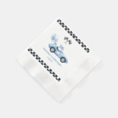 水カラーレースカー1st誕生日 縁ありカクテルナプキン (角)