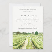 水カラーワイナリーヴィネヤードブライダルシャワー招待状 サンキューカード (正面)