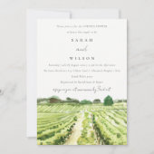 水カラーワイナリーヴィンヤードカップルシャワー招待状 サンキューカード (正面)