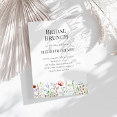 水カラーワイルドフラワーズブライダルブランチ招待状 招待状