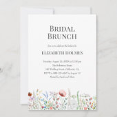水カラーワイルドフラワーズブライダルブランチ招待状 招待状 (正面)