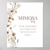 水カラーワイルドフラワーブライダルシャワーミモザバー ポスター (正面)