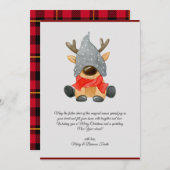 水カラーヴィンテージクリスマストインデナー格言 シーズンカード (正面/裏面)