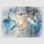 水カラーヴィンテージシーライトハウスグララスのカモメ 薄葉紙 (正面)