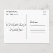 水カラーヴィンテージレッドトラックハッピーホリデーズプレイド ポストカード (裏面)