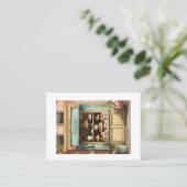 「水カラーヴィンテージ素朴ベーカリー店頭クリップ 名刺 (スタンド正面)