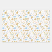 水カラー乳児トイズトレインバニーラビットベビー ラッピングペーパーシート (正面3)