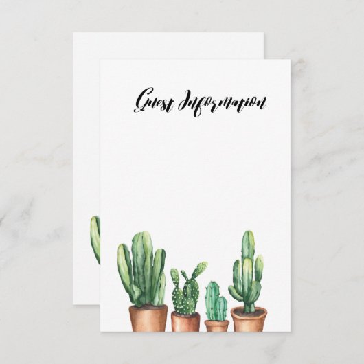 水カラー多肉性タイポグラフィゲスト情報 エンクロージャーカード (正面/裏面)