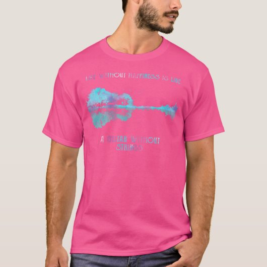 水カラー引用文ツリースカイストリングスアコースティ Tシャツ (正面)
